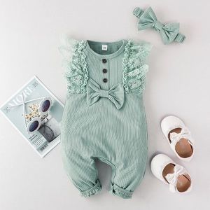 Romper for babygirl with matching headband